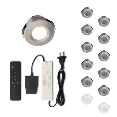 Set LED-inbouwspot met afstandsbediening Valdeno zilver 3W dimbaar 1-12 stuks