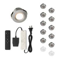 Set LED-inbouwspot met afstandsbediening Valdeno zilver 3W dimbaar 1-12 stuks - thumbnail