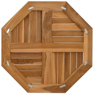 Tafelblad achthoekig 60x60x2,5 cm massief teakhout