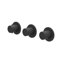 Afbouwdeel IVY Bond Inbouwthermostaat 2 Stopkranen Symmetry Met Ronde Rozetten Mat Zwart PED IVY - thumbnail