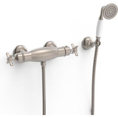 Douchekraan Tres Clasic | Opbouw | Thermostaatkraan | 1-weg | hoh 15 cm | 2-knops | Vintage | Rvs look