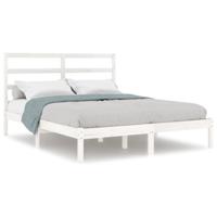 Bedframe massief hout wit 120x190 cm - thumbnail