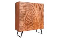 Massief Highboard FLUID 120cm Walnoot-Bruin Acaciahout 3D Design Skid Base - 45595 - thumbnail