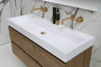 INK Momento Wastafel Polystone Dubbel Zonder Kraangaten - 1800x450x90 mm - Mat Wit - thumbnail