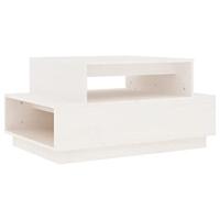 Salontafel 80x55x40,5 cm massief grenenhout wit - thumbnail