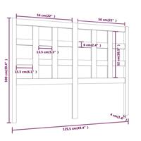 Hoofdbord 125,5x4x100 cm massief grenenhout zwart - thumbnail
