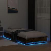 Bedframe met LED-verlichting gerookt eikenkleurig 100x200 cm - thumbnail