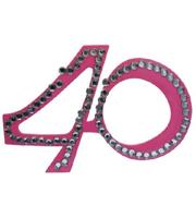 Funbril 40 met steentjes roze - thumbnail
