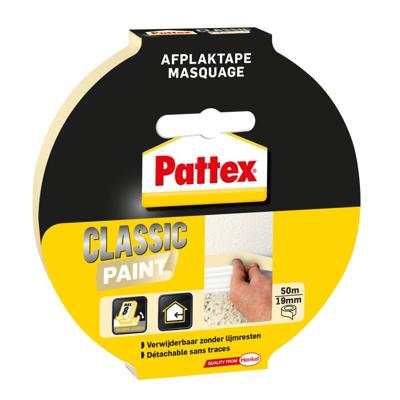 Afplaktape pattex classic 19mmx50m creme | 12 stuks