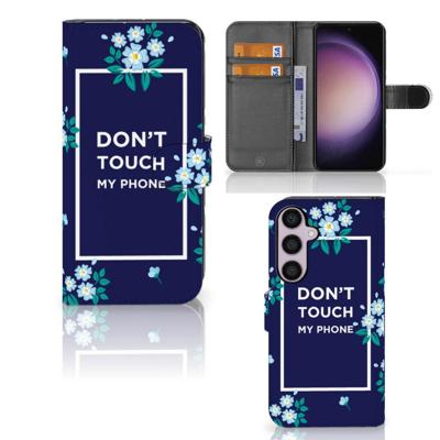 Samsung Galaxy S24 Plus Portemonnee Hoesje Flowers Blue DTMP Samsung Galaxy S24 Plus Portemonnee Hoesje Flowers Blue DTMP