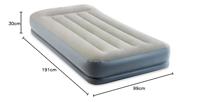 Intex 64116ND Pillow Rest Mid-Rise 1-Persoons Luchtbed 191x99x30 cm + Ingebouwede Pomp Grijs/Blauw - thumbnail