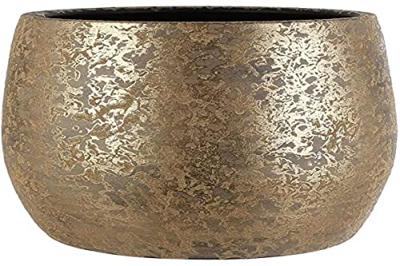 Clemente pot round gold H13 x D16,5 cm stenen binnenpot Mica Decorations - Mica decorations