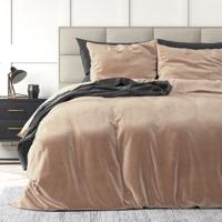 Sleeptime Velvet Uni Dekbedovertrek Taupe 240 x 220 cm - thumbnail