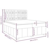 Boxspring met matras stof taupe 200x200 cm - thumbnail