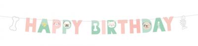 Amscan Slinger happy birthday hond/kat 180 cm | 20 stuks