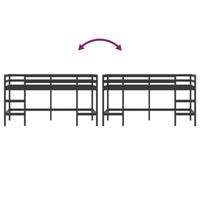 Kinderhoogslaper met ladder 90x200 cm massief grenenhout zwart - thumbnail