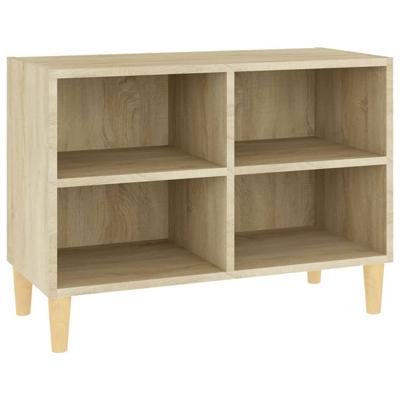 Tv-meubel met houten poten 69,5x30x50 cm sonoma eikenkleurig Tv-meubel met houten poten 69,5x30x50 cm sonoma eikenkleurig