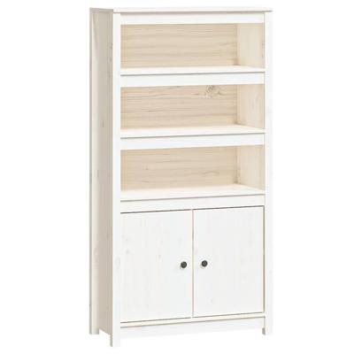 Hoge kast 80x35x154 cm massief grenenhout wit