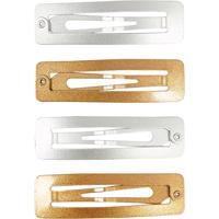 Creativ Company Haarspeld, l: 58 mm, b: 16 mm, goud, zilver, 4 stuk/ 1 doos - thumbnail