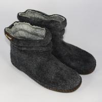 Vrouwen Pantoffels van Vilt (Zwart - Maat 38) - thumbnail