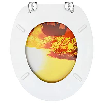 VidaXL Toiletbril met deksel savanne mdf