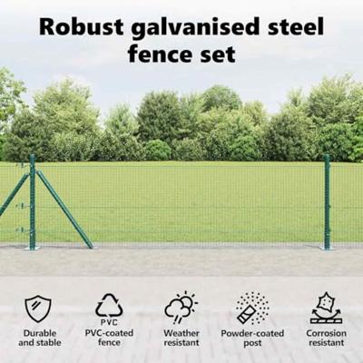 VidaXL Afrasteringspaal groen 10 x 0,5 m (16 x 16 mm gaas) staal
