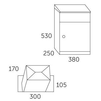 Pakketbrievenbus Allux 500 - antraciet - thumbnail