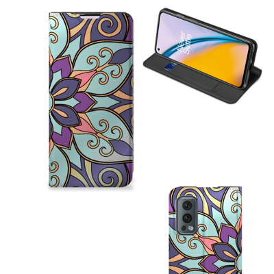 OnePlus Nord 2 5G Smart Cover Purple Flower OnePlus Nord 2 5G Smart Cover Purple Flower