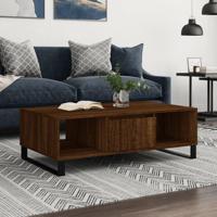 Salontafel 104x60x35 cm bewerkt hout bruineiken - thumbnail