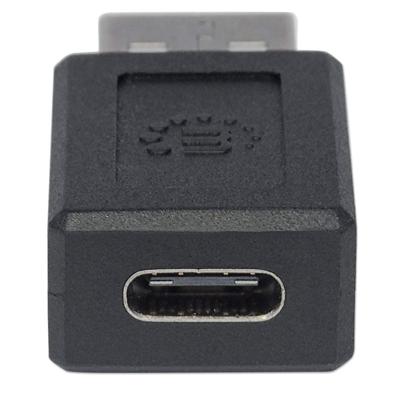 Manhattan USB 2.0 Adapter [1x USB-A 2.0 stekker - 1x USB-C bus] Adapter Stekker past op beide manieren