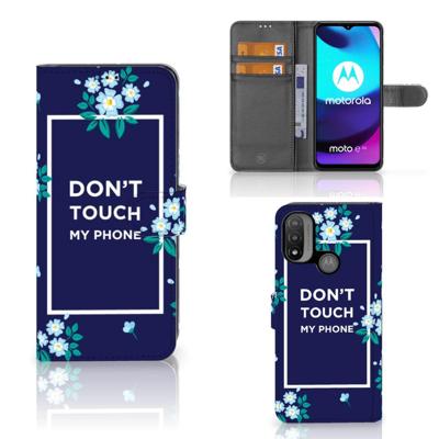 Motorola Moto E20 | E30 | E40 Portemonnee Hoesje Flowers Blue DTMP Motorola Moto E20 | E30 | E40 Portemonnee Hoesje Flowers Blue DTMP