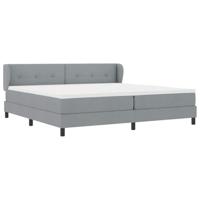 Boxspringbed met matras stof lichtgrijs 200x200 cm - thumbnail