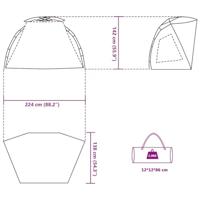 VidaXL Strandtent 2-persoons waterdicht snelontgrendeling grijs - thumbnail