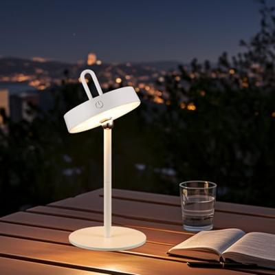 Draadloze Oplaadbare LED Tafellamp - Binnen & Buiten - Dimbaar - ø12.8 x 29 cm - Warmwit licht - 3000mAh - White