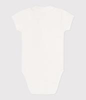 Babybody met korte mouwen PETIT BATEAU wit - thumbnail