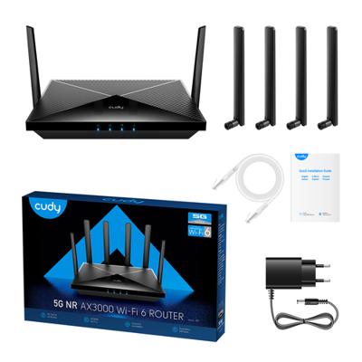 Cudy P5 draadloze router Gigabit Ethernet Dual-band (2.4 GHz / 5 GHz) 5G Zwart - thumbnail