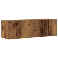 3-delig Tv-meubelset wandmontage bewerkt hout oud houtkleurig - thumbnail