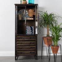 ZILT Vitrinekast Gregory met 4 laden - Bruin - thumbnail