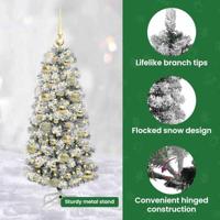 VidaXL Kunstmatige inklapbare kerstboom groen en wit 120 cm - thumbnail