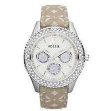 Horlogeband Fossil ES3053 Nylon/perlon Beige 18mm Horlogeband Fossil ES3053 Nylon/perlon Beige 18mm