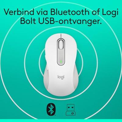 Logitech Signature M650 Muis Radiografisch, Bluetooth Maat: M Optisch Wit 5 Toetsen 4000 dpi - thumbnail