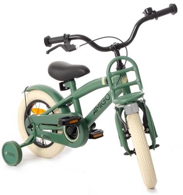 AMIGO 2Cool 12 Inch Jongens Terugtraprem Groen AMIGO 2Cool 12 Inch Jongens Terugtraprem Groen