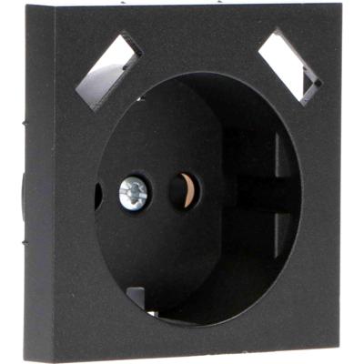 Reflex Inlegplaat voor wandcontactdoos met 2 USB - Zwart