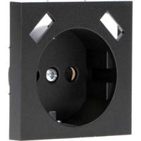 Reflex Inlegplaat voor wandcontactdoos met 2 USB - Zwart - thumbnail