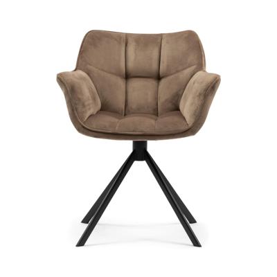 Rivièra Maison Draaibare Eetkamerstoel 'Carnaby' Velvet III, kleur Goud Mink Rivièra Maison Draaibare Eetkamerstoel 'Carnaby' Velvet III, kleur Goud Mink
