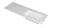 INK Wastafel Faktor polystone rechts met 1 kraangat 140 cm x 45 cm x 1,5 cm Glans wit 3407038 - thumbnail