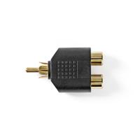 Subwoofer-Adapter | RCA male - 2x RCA female | 10 stuks | Zwart - thumbnail