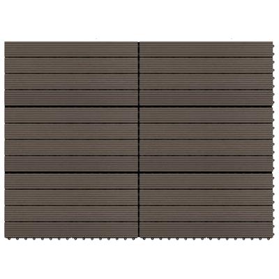 VidaXL Terrastegels 6 st 60x30 cm 1,08 m² hkc donkerbruin