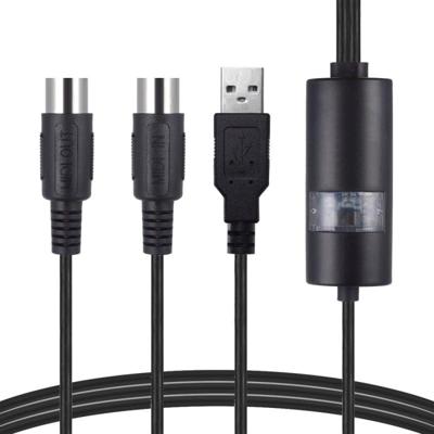 WERSI UM-18 USB MIDI kabel MidiPort Midi kabel elektrische Piano elektronische Drum muziek bewerken Line lengte: 2m (zwart)
