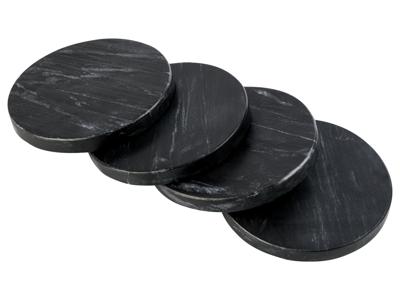 LIVARNO home Marmeren onderzetters of serveerschaal (Onderzetters set van 4/zwart)